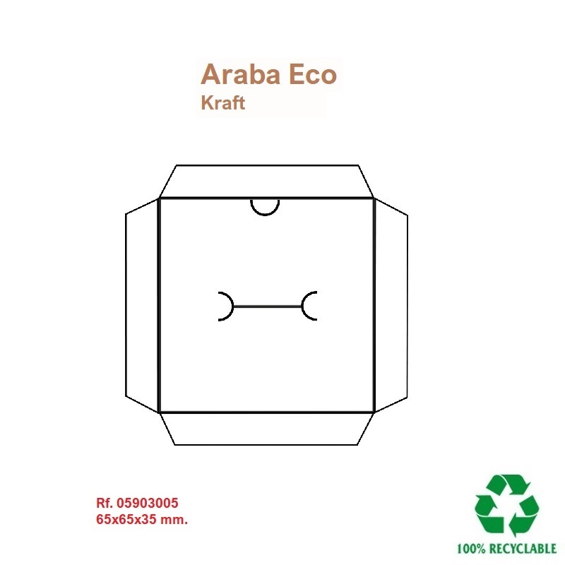 Caja ECO ARABA Kraft sortija 65x65x35 mm.